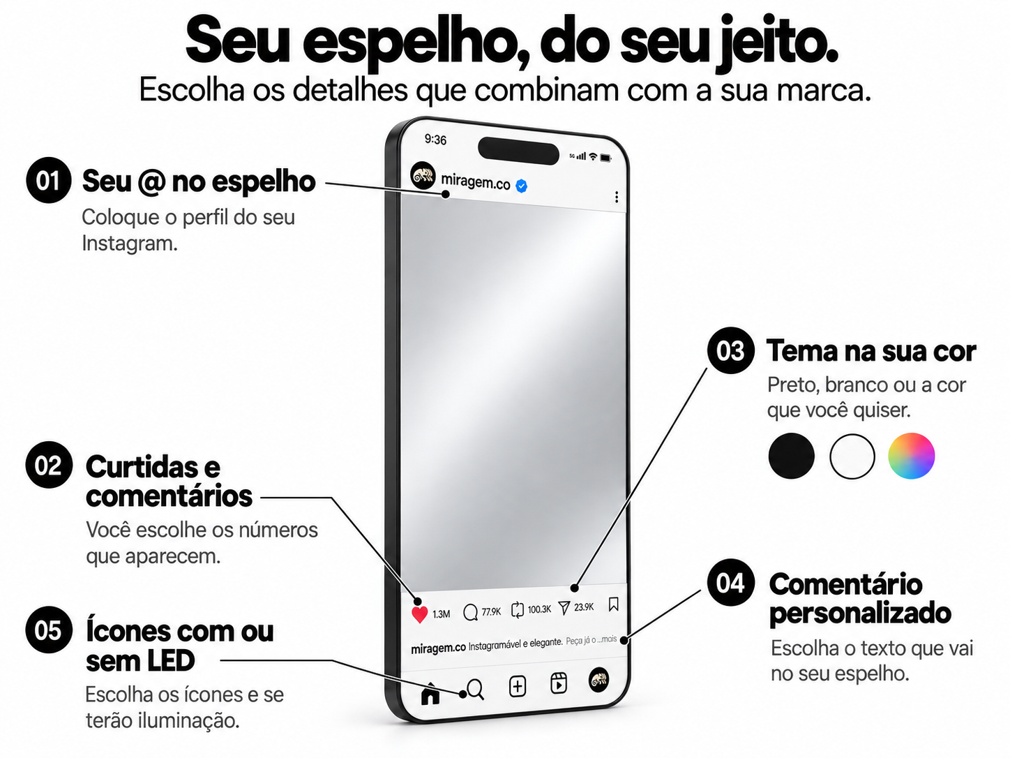 Referência do espelho Miragem
